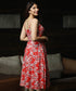 Vneck Floral Printed Ankle Length Dress
